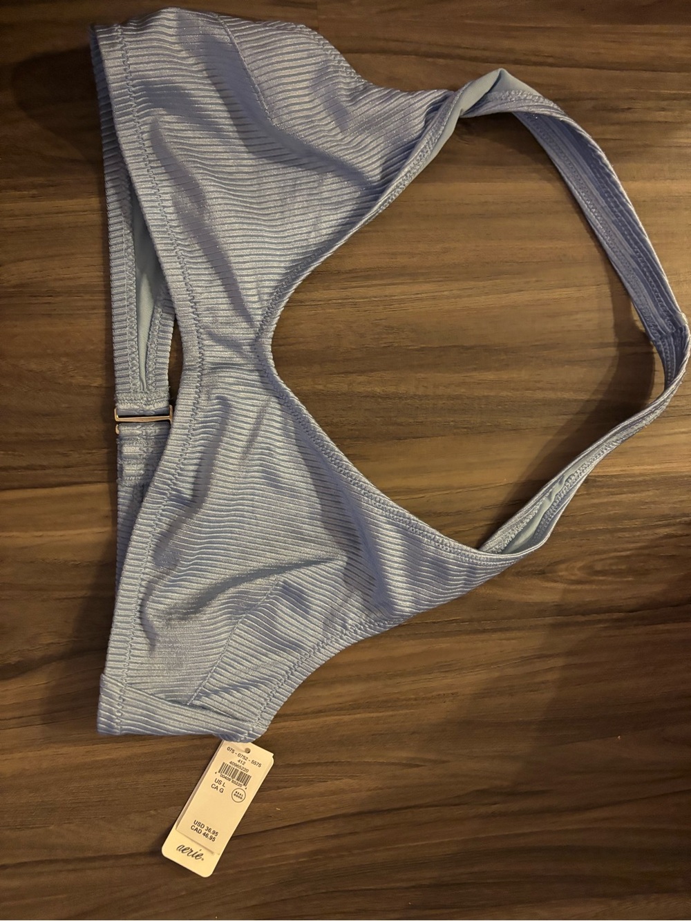 Light Blue Ribbed Bralette - Women’s bikini